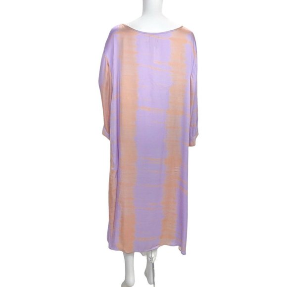 Anthropologie Norblack Norwhite Sonne Purple Gold Kaftan Dress Medium - Picture 8 of 11